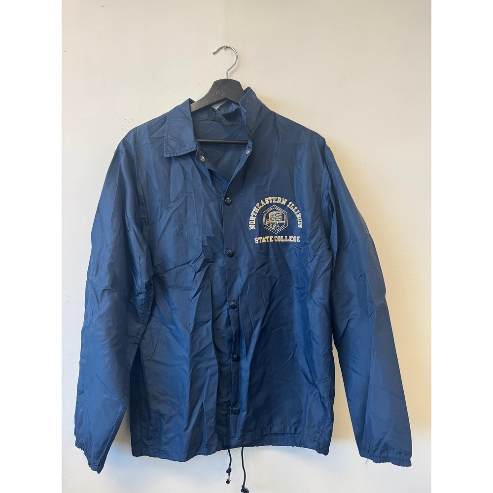 Vintage Champion Coach Jacket Mens Medium‎ Blue Northeastern Illinois 60s